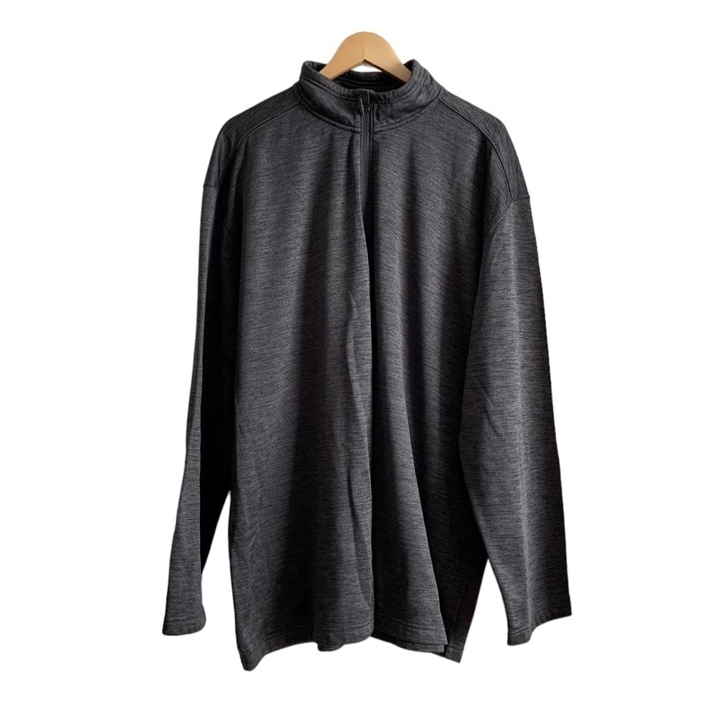 Blue Mountain Gray Quarter Zip Jacket Men Long Sleeve Size 3XL